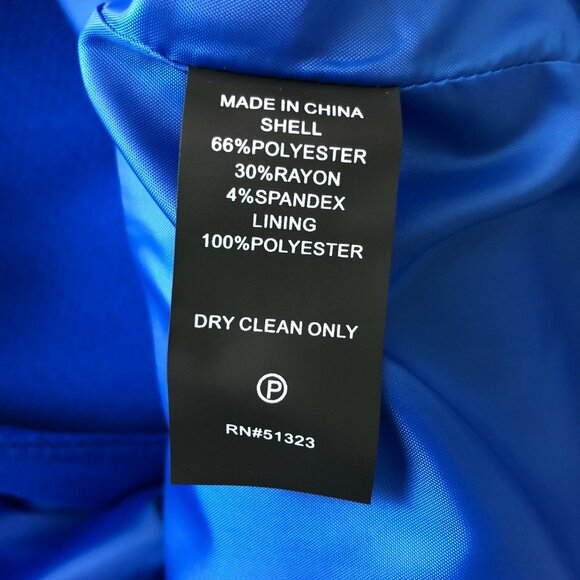 Vince Camuto Womens Coat Collarless Asymmetrical Zip Boxy Cobalt Blue Size L - Picture 5 of 5